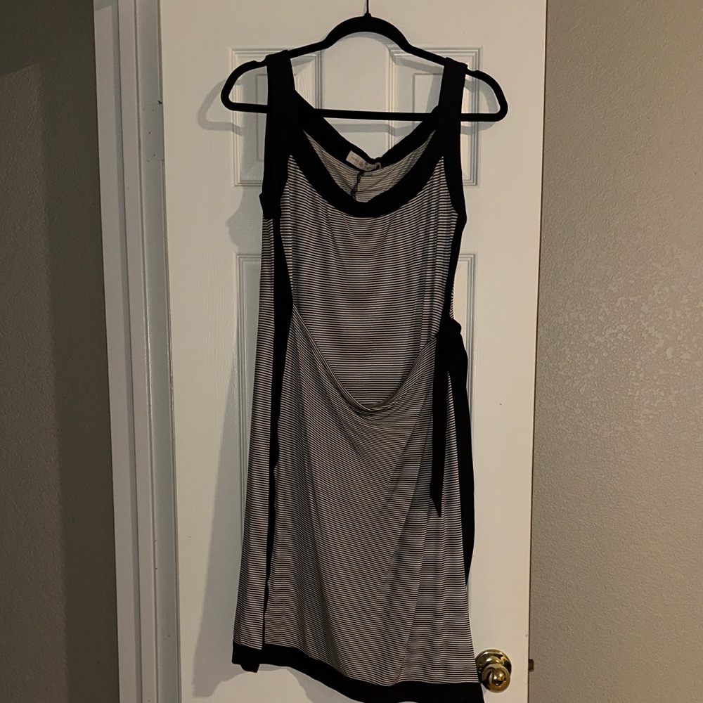 Tory Burch Black and Cream Striped Dress